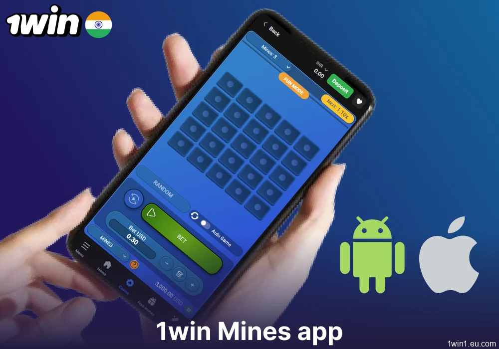 Play Mines games on mobile devices via the 1win app