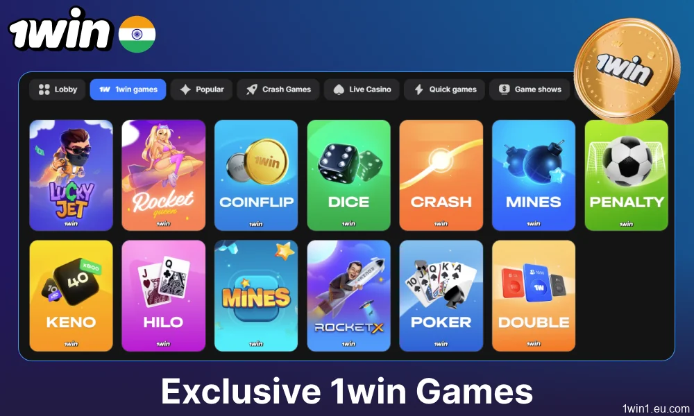 Exclusive 1win games available on 1win for players from India
