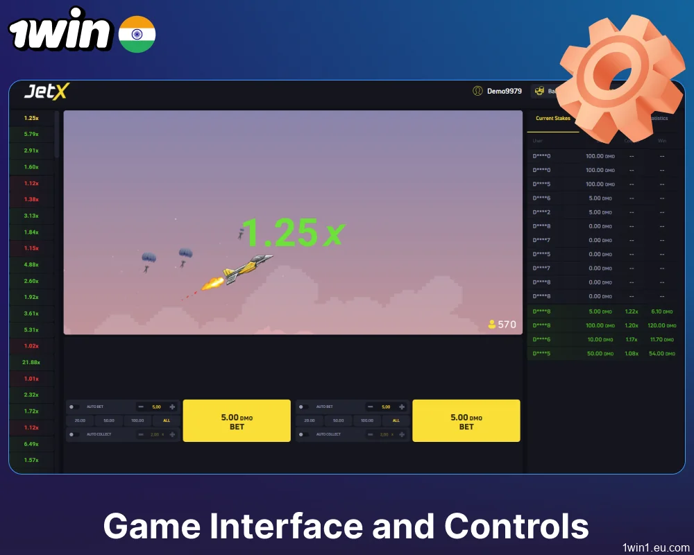 The main features of JetX game on 1win India