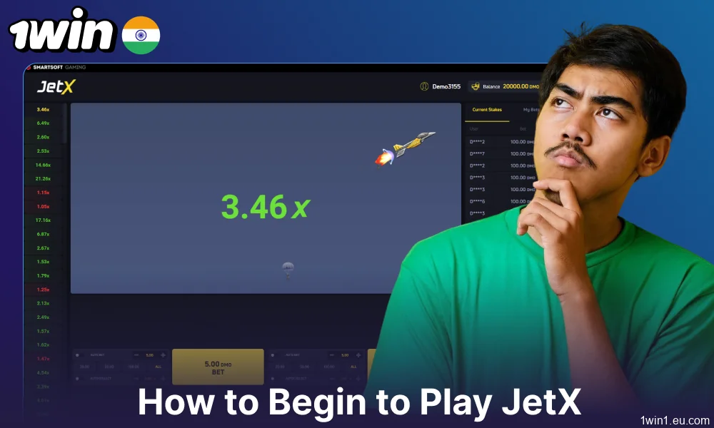 Guide on starting to play JetX on 1win for Indian gamblers