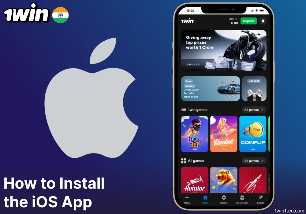 Guide for installing the 1win app on iOS for players from India