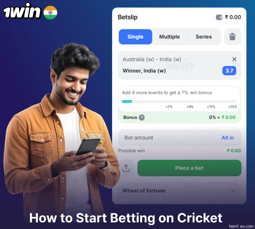 Guide on cricket betting on 1win for players from Indis