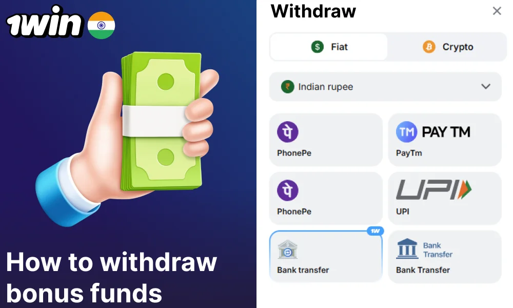 Guide on withdrawing funds from 1win for players from India