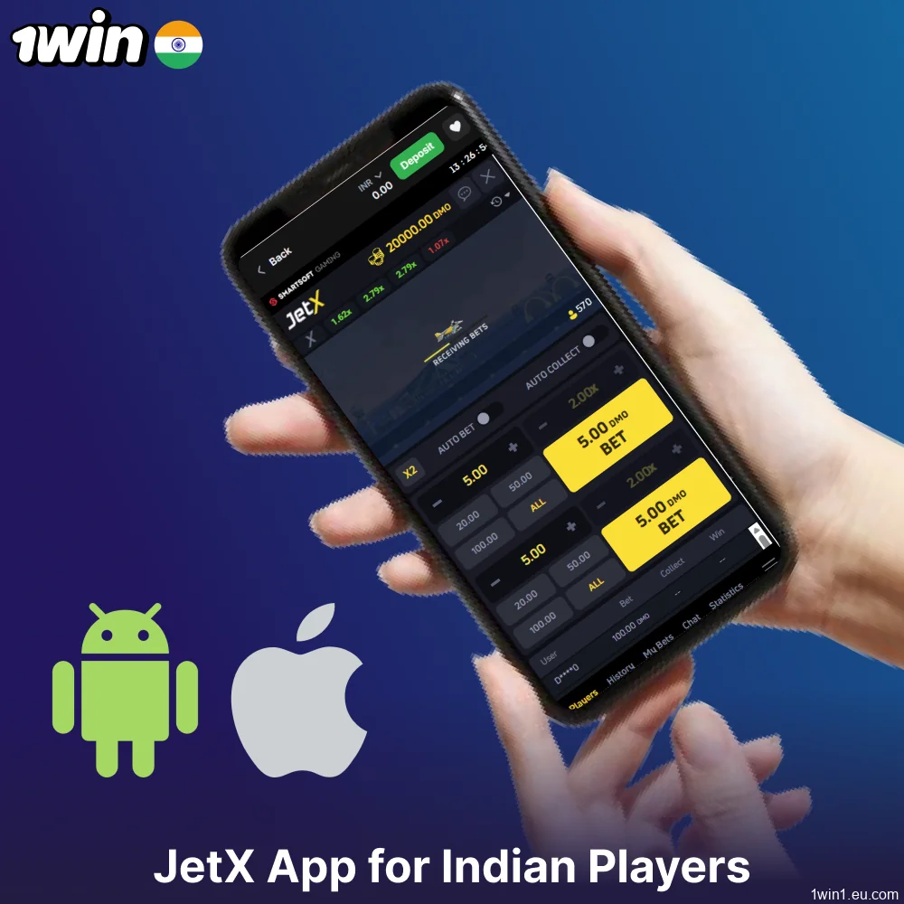 Play JetX game on mobile devices via the 1win app