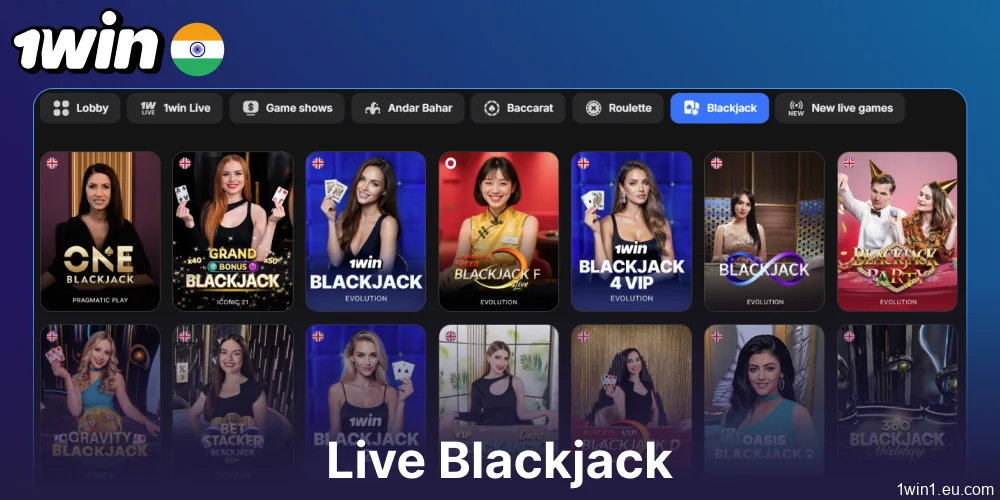 1win Blackgack games for gamblers from India