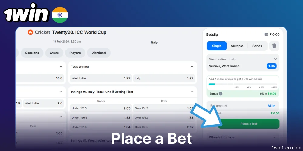 Place a Bet on 1win India