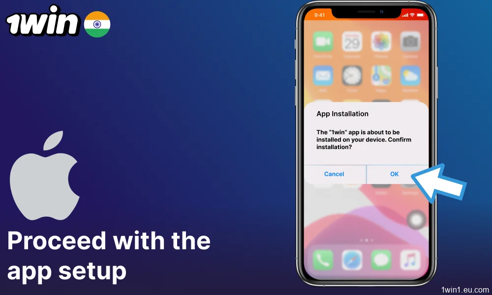 Proceed with the 1win app setup
