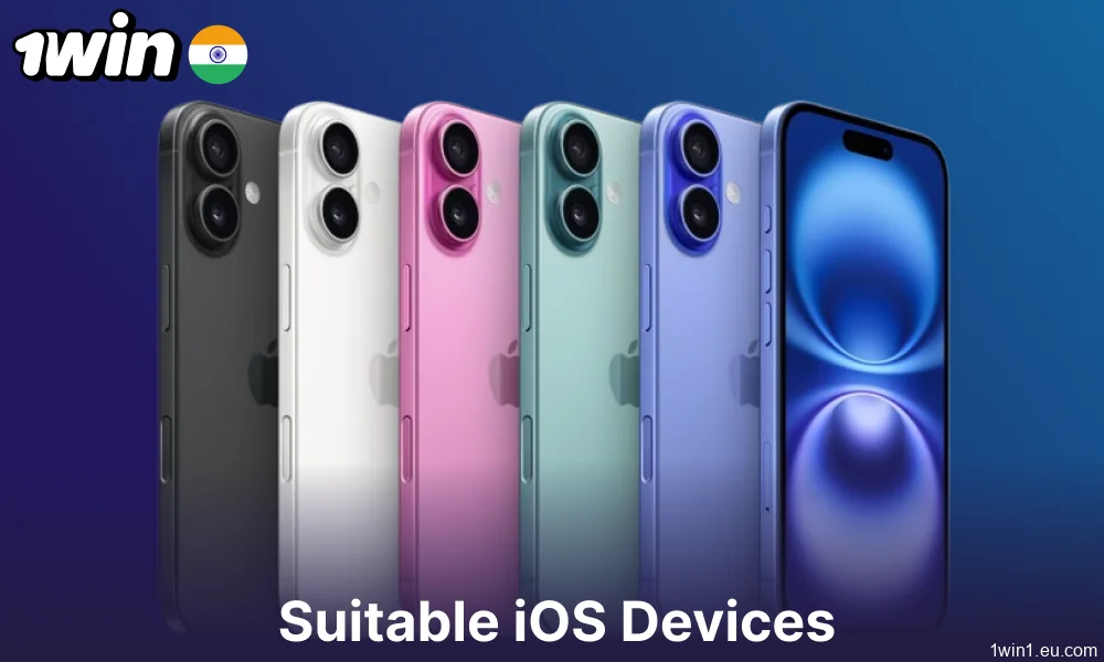 iOS devices suitable for 1win app installation